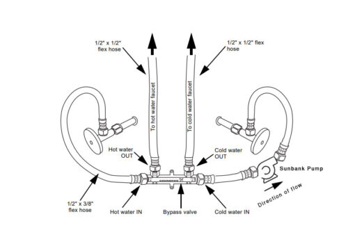 Plumbing diagram for the Sunbank recirculation pump retrofit